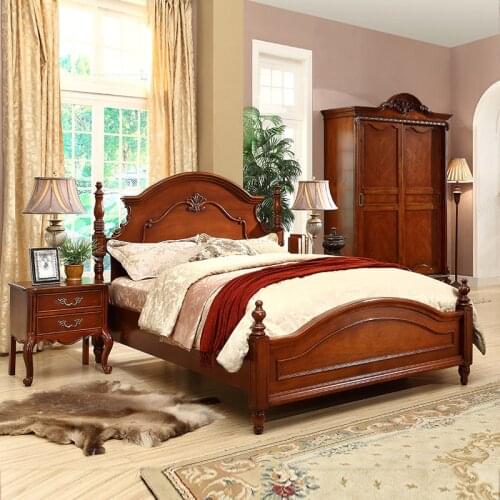 1.5/1.8m American country solid wood double bed 1.2m princess bed sheet double bed childrens bed
