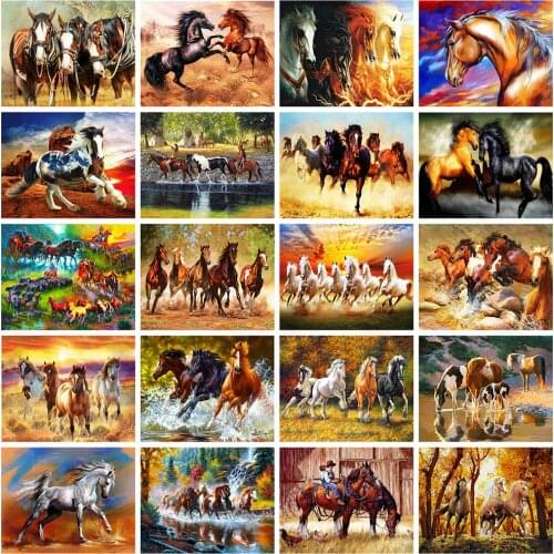 Evershine Full Square Diamond Painting Horse 5D DIY Diamond Embroidery Cross Stitch Animals Rhinestone Mosaic Home Decor