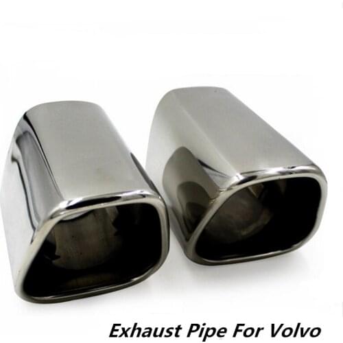 LUNASBORE Stainless Steel Auto Exhaust Muffler Exhaust Pipe Car Tail Pipes For VOLVO S60 XC60 XC90 V60auto accessories car tail