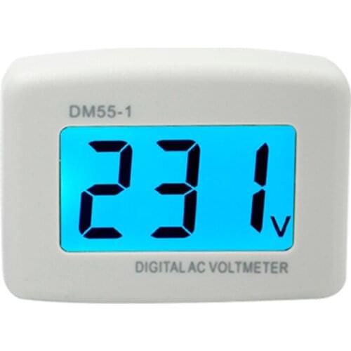 Dm55-1 Ac 80-300V Voltage Meter Eu Plug Volt Meter Electrical Instruments Lcd Digital Voltmeter Pen Testers 15% (Eu Plug)