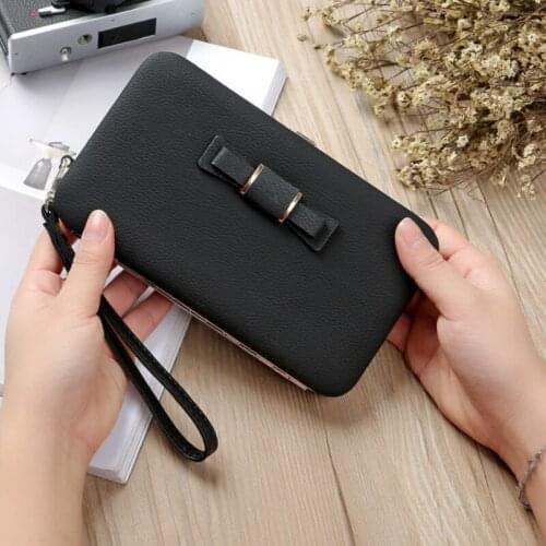 Wallet Female Womens Wallet Snap Coin Purse Phone Bag Bow Multi-card Bit Card Holder Purse Women Luxury Billetera Mujer 2020
