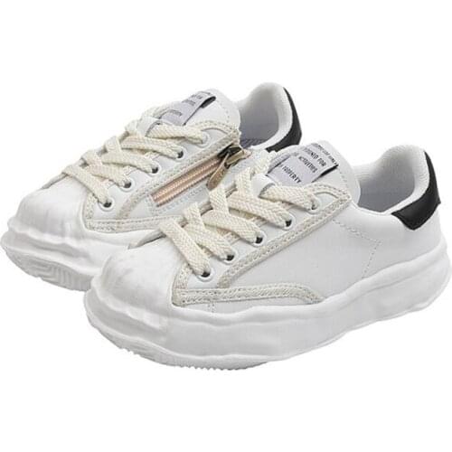 Children Sneakers Genuine leather Boys Casual Shoes Girls Small White Shoes EVA Sole Kids Sport Shoe XHM