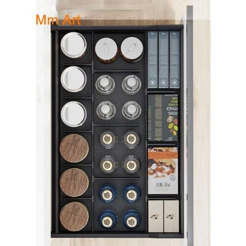Kitchen Cabinet Pull-out Basket Double Drawer Cabinet Storage Tableware Food Storage