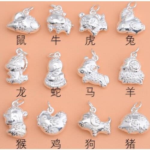 Zodiac Pendant 925 Sterling Silver Jewelry Accessories Cute Petal Pendant DIY Bracelet Necklace Pendant