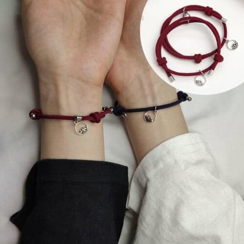 Magnet Bracelet Attractive Handmade Bracelet Women Lovers Couple Charm Female Male Paired Friendship Jewelry Lucky Gift