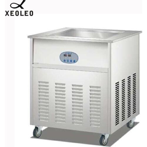 XEOLEO Roll ice cream machine 48/60/70cm Ice Frying machine 2000W Ice cream frier Stainless steel Fry Yogurt machine 220/110V