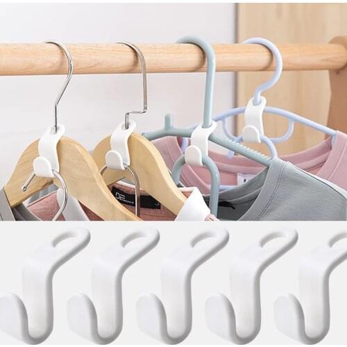 Multi-function Wardrobe Space-saving Hanger Hook Coat Hook Plastic Closet Stack Hanger Rack Bedroom Storage Wardrobe Organizer