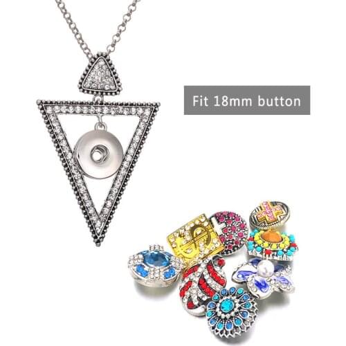 Fashion Interchangeable Flower Round Ginger Necklace 099 Fit 18mm Snap Button Pendant Necklace Charm Jewelry For Women Gift
