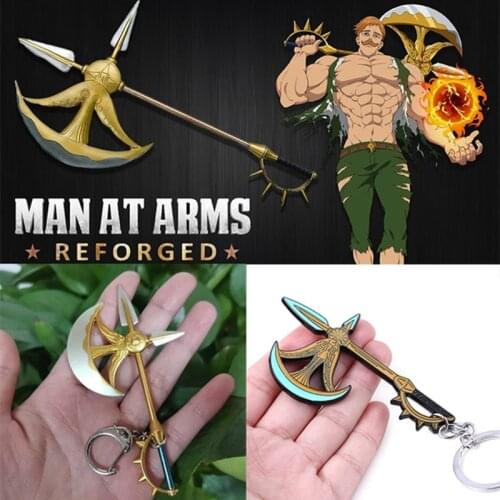 The Seven Deadly Sin Axe Bottle Opener Keychain Nanatsu No Taizai Escanor Divine Axe Rhitta Weapon Key Chain for Men Jewelry