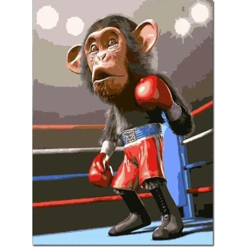 Boxing Monkey diamond embroidery funny Apes full square rhinestone mosaic diamond painting kits animal home decorations