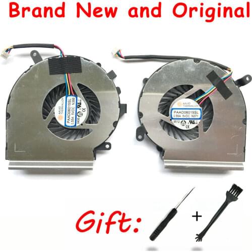 Laptop CPU GPU Cooling Fan cooler For MSI GE62VR GP62MVR GL62M MS-16JB 16J9 PAAD06015SL N366 N402 N371 N403 DC 5V 0.55A 4PIN