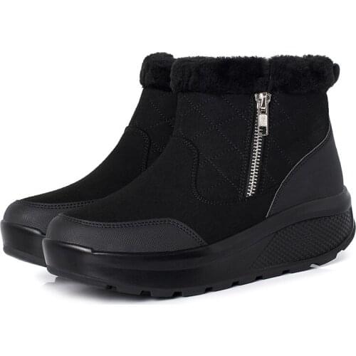 New Non-slip Warm Snow Boots Women Winter Cotton Padded Shoes Chunky Platform Ankle Boots Thick Plush Womens Sneakers 2020