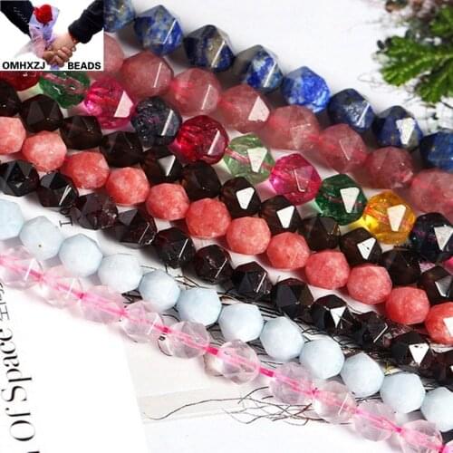 OMH Wholesale JD32 6810mm Natural Jewelry DIY Making Bracelet Necklace Natural AAA Strawberry Quartz Amethyst Loose Spacer Beads