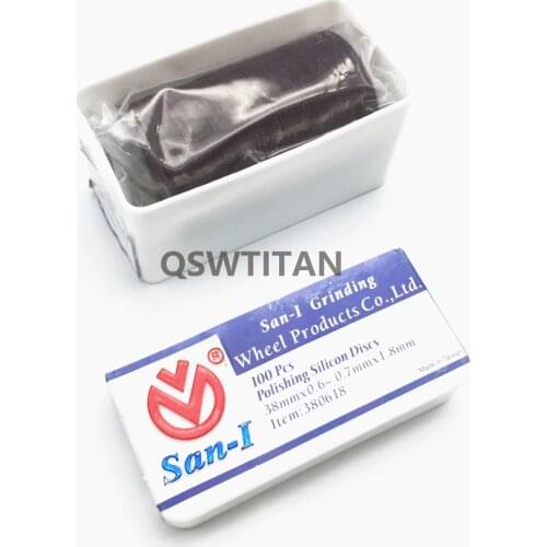 Dental Lab Technician Materials San-1 Polishing Silicon Discs For Metal Copings 38*0.6-0.7*1.8mm 100 pcs/box