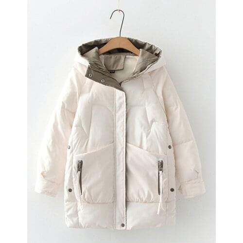 2021 Women Winter Thick Hooded Down Jacket Cotton Long Warm Padded Parka For Women Plus Size 2XL Winter Coat