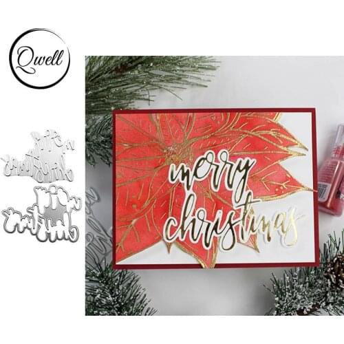 QWELL Word Hot Foil Plate and Metal Cutting Dies for Scrapbooking and Cards Making Paper Embossing Craft New 2019 die cuts