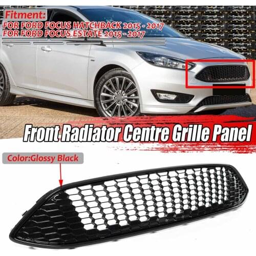 Honeycomb Mesh Front Bumper Racing Grill Upper Center Grille Grill Cover For Ford For Focus MK3 ST LINE 2015-2017 Front Grille
