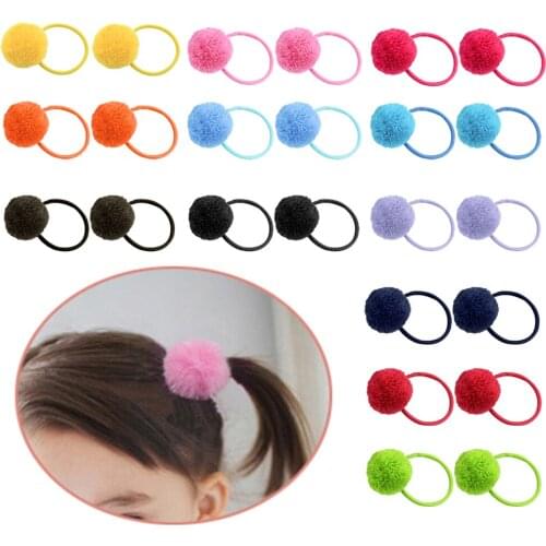 Hair Bands with Fuzzy Hair Ball, Elastic and Durable,Simple but Stylish, Match Most Outfits, for All Age, All Occasions