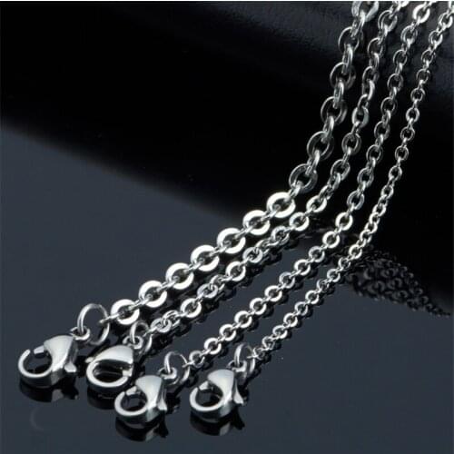 RONGQING 10pcs/lot DIY 316L Stainless steel chain stainless steel necklace for women wholesale