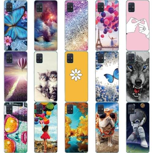 For Samsung Galaxy A51 A 51 A515F Case Cover Soft Pattern Phone Case For Samsung Galaxy A71 A 71 A717F Silicone Case Back Cover