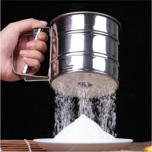 Stainless Steel Sieve Cup Powder Flour Mesh Sieve Baking Tools For Cakes Decorating Pastry Tools Bakeware 301-0235
