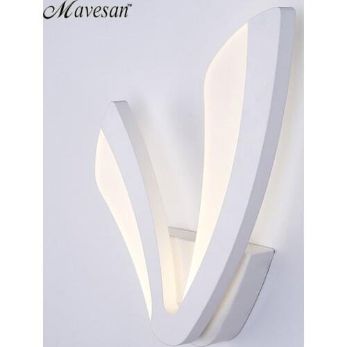 Modern 12W LED Wall Lamp For Bathroom Bedroom Wall Sconce White Indoor Lighting Lamp AC100-265V LED Wall Light Indoor Lighting