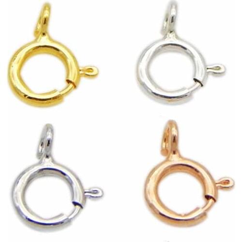 10pcs/lot 925 Silver Spring Clasps 5mm Necklace/Bracelet Connector Crimp Clasp Hooks for DIY Jewelry Making Finding