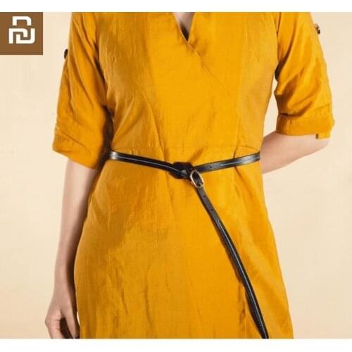 Youpin Qimian Thin Cowhide Leather Belt Female Brown Black Waist Belts for Women Dress Strap Waistband