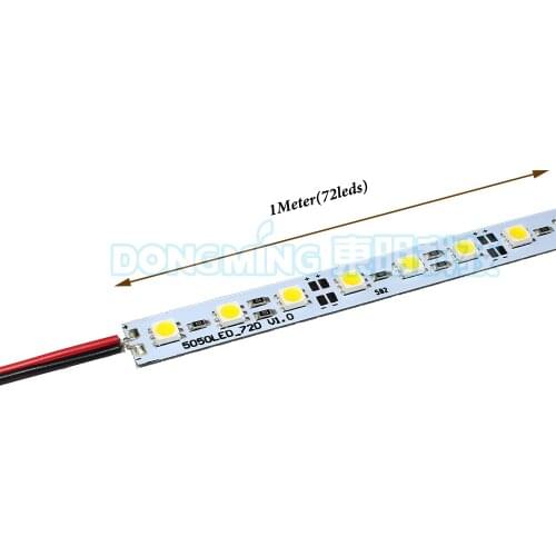 10pcs/lot Good Quality 72leds 1m 100cm Led Hard strip light IP22 non waterproof 5050 SMD DC12V 10W Aluminum Alloy bar light