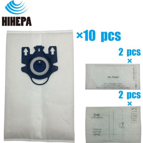 10pcs Vacuum Cleaner Dust Bags & 4 Felt Filters for Miele Type GN Deluxe Synthetic Fit Miele S2 S5 S8 C1 C3 Series Vacuums