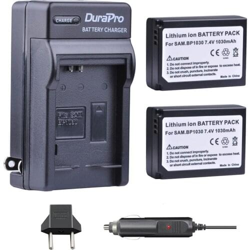 2pc 1030mAH BP-1030 BP 1030 Rechargeable Camera Battery + Car Charger For Samsung NX200 NX210 NX300 NX500 NX1000 NX1100 NX-300M