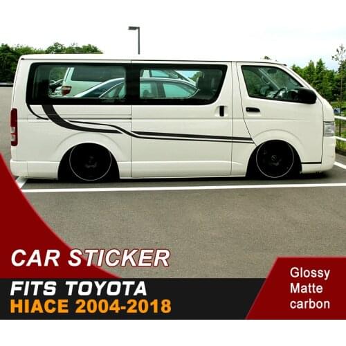 2 Pcs cool line decal gradient side door stripe racing graphic Vinyl car sticker for hiace 2004-2019