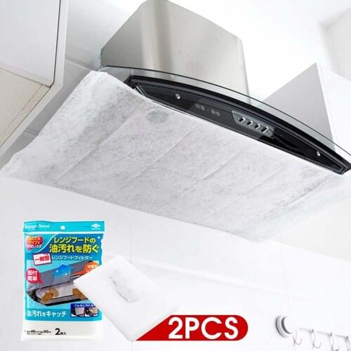 2Pcs Disposable Exhaust Hood Paper Filter Screen Film Kitchen Transparent Oil-absorbing Paper Sticker 90x46CM