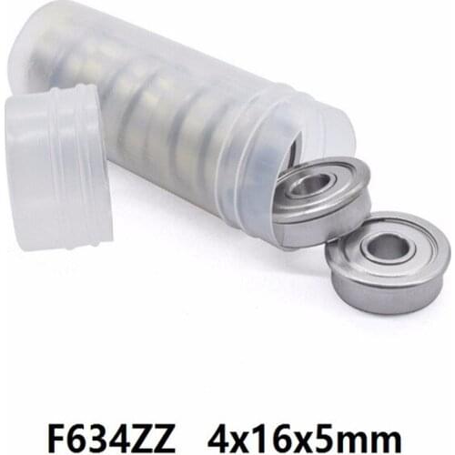 20pcs/50pcs/100pcs F634ZZ F634-ZZ Z F634Z 4x16x5 mm miniature shielded flange deep groove ball bearing F634-2Z 4*16*5