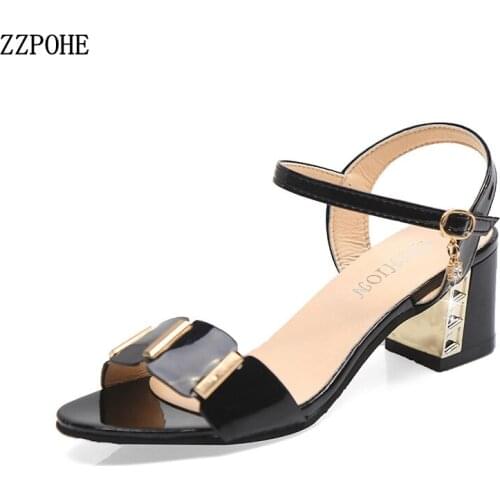 ZZPOHE 2019 summer new high heels womens shoes Women Open Toe High Heels Party Dress Sandals Female Sandals Big Size34-43