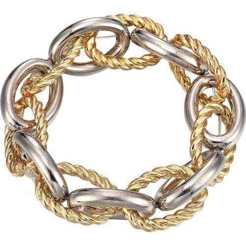 ORNAPEADIA Bracelet for Women Ladies Jewelry Two-color Stitching Elastic Fashion Thick Chain Accessories Bracelet Luxury Jewelry