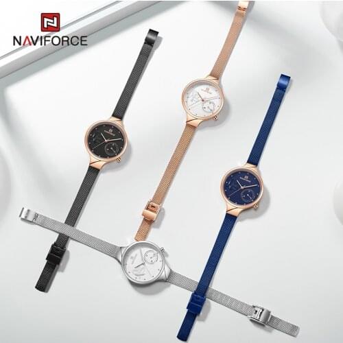 NAVIFORCE Rose Gold Watches For Women Luxury Fashion Elegant Ladies Wrist watch Female Waterproof Girls Clock Relogios Feminino