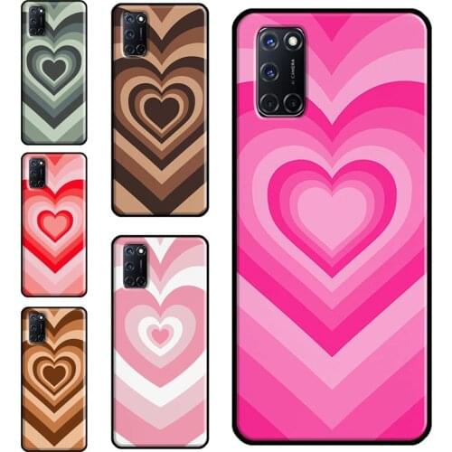 Latte Love Groovy Coffee Heart Pink Case For OPPO Find X3 Pro F5 A1K A3S A5S A15 A52 A72 A83 A91 A93 A5 A9 A31 A53 2020 Cover