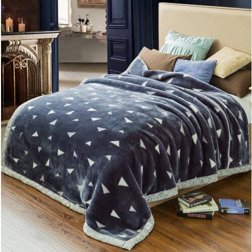 Latest Double Layer Winter Thicken Raschel Plush Weighted Blanket For Bed Warm Heavy Blankets Throw Printed Flowers Fluffy Soft