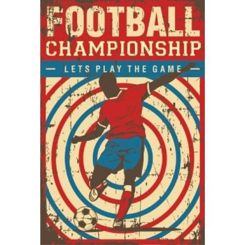 Football Sports Nostalgia şampiyon Forma Field Soccer Ball Game 20x30 Cm Wall Table