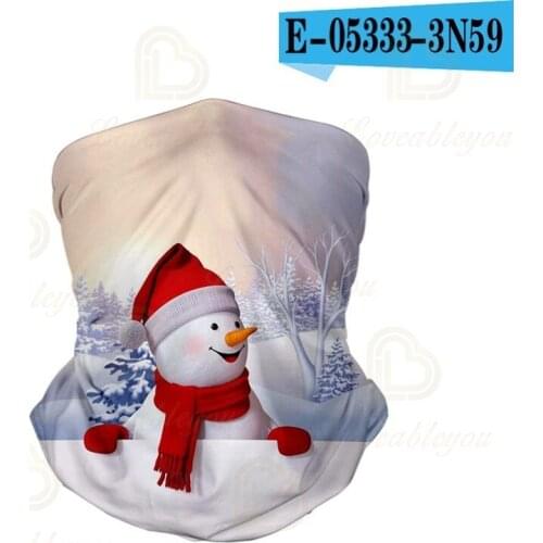 Hot Sale Christmas Print Face Scarf Balaclava Scarf Neck Warmer Neck Gaiter Half Face Cover Head Bandanas Shield Headband