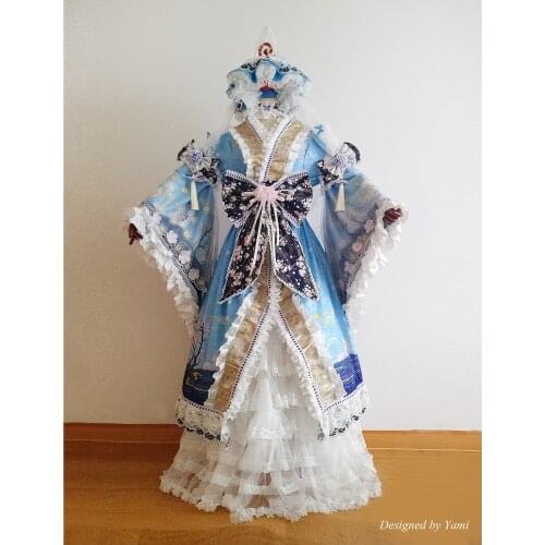 Anime Touhou Project Saigyoji Yuyuko Daily Lolita Party Dress Gorgeous Uniform Cosplay Costume Women Halloween FreeShipping 2021