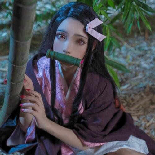 Demon Slayer Cosplay Kamado Nezuko Version Design Kimono Uniforms Cosplay Costume F