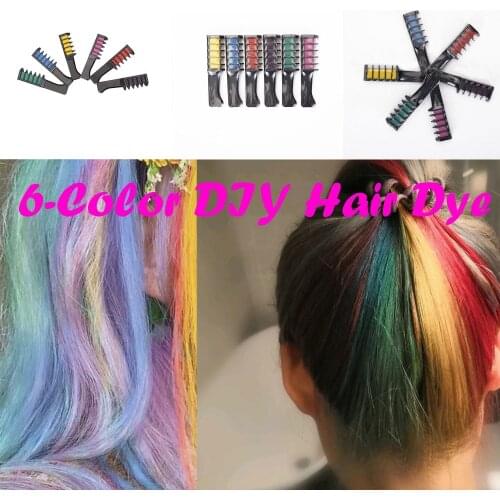 6 Color Combinations Hair Chalk Washable Non-Toxic Hair Dye Hang Ear Dye Full Dye Color Role Play DIY