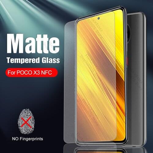 Anti-fingerprint Matte Frosted Tempered Glass For Xiaomi poco x3 nfc Screen Protector Film For mi pocox3 pocophone x3 x 3 6.67
