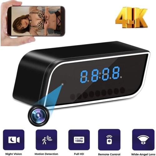 Surveillance Clock Mini Camera WiFi Wireless Full HD Monitor Home Security Motion Detection Alarm Light Night Vision Monitoring