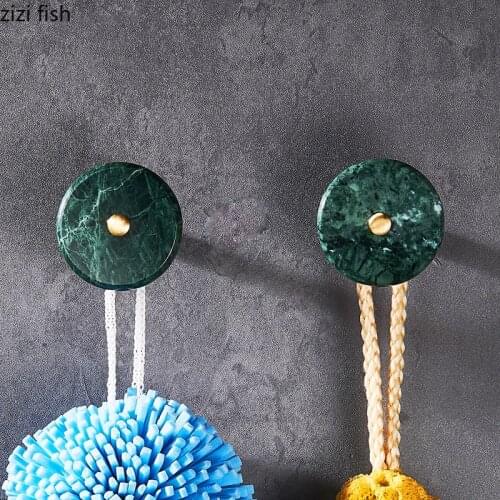 Minimalist Brass Wall Hooks Golden Wall Hanger Backdrop Room Decor Natural Marble Hook Coat Rack Home Clothing Storage Tools