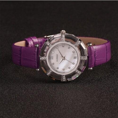 2021 fashion womens waterproof quartz watch leather strap student watch original Japanese movement crystal diamond watch