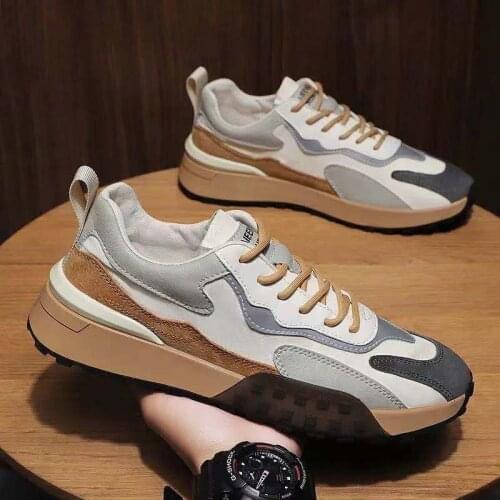 Mens Shoes Summer Breathable and Odour Resistant Leather Upper Shoes New Tide Sports Leisure Father Shoes Men Fashion Sneakers