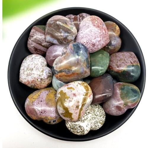 Natural Ocean Jasper Heart Shaped Gemstone Minerals Crystal Stone For Chakra Healing Decortion Natural Stones and Minerals
